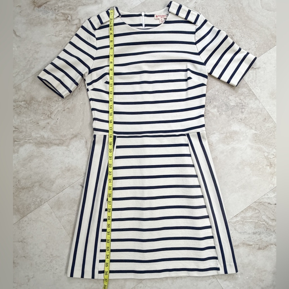 Brooks Brothers Red Fleece Navy White Striped Dress Women’s Medium Knit Preppy - Picture 5 of 7